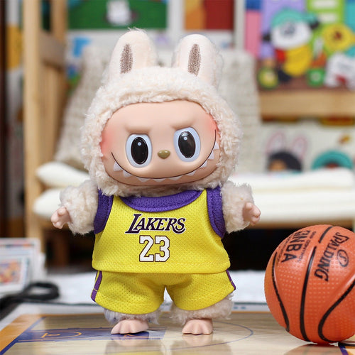 Labubu Basketball Jersey Outfit – Customizable Doll Clothes for Labubu Figures